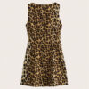 Vestido de fiesta con estampado de leopardo sin mangas y de moda